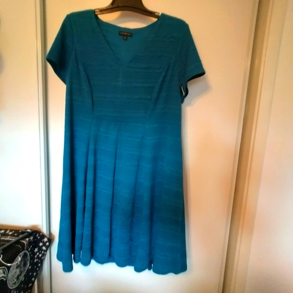 LANE BRYANT Fit & Flare dress size 18/20 Blue Green